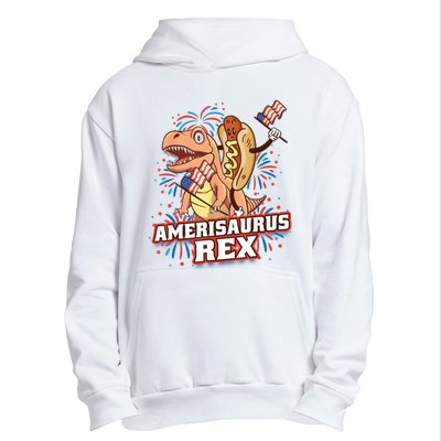 Hotdog T Rex Dinosaur 4th Of July Amerisaurus Funny Gifts Urban Pullover Hoodie