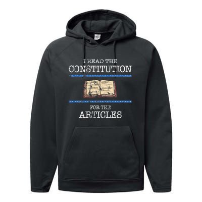 History Teachers Read The Constitution Distressed Performance Fleece Hoodie