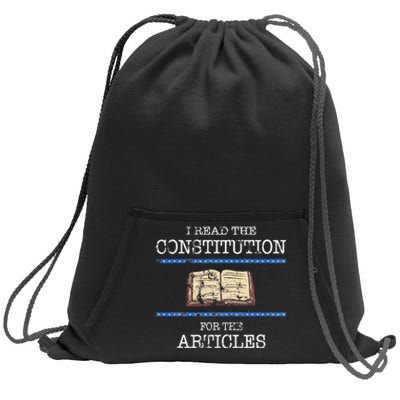 History Teachers Read The Constitution Distressed Sweatshirt Cinch Pack Bag