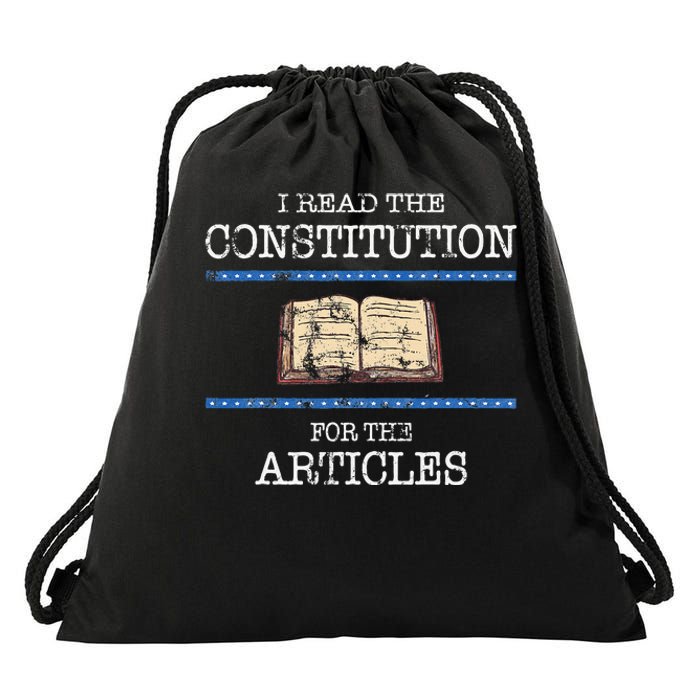 History Teachers Read The Constitution Distressed Drawstring Bag