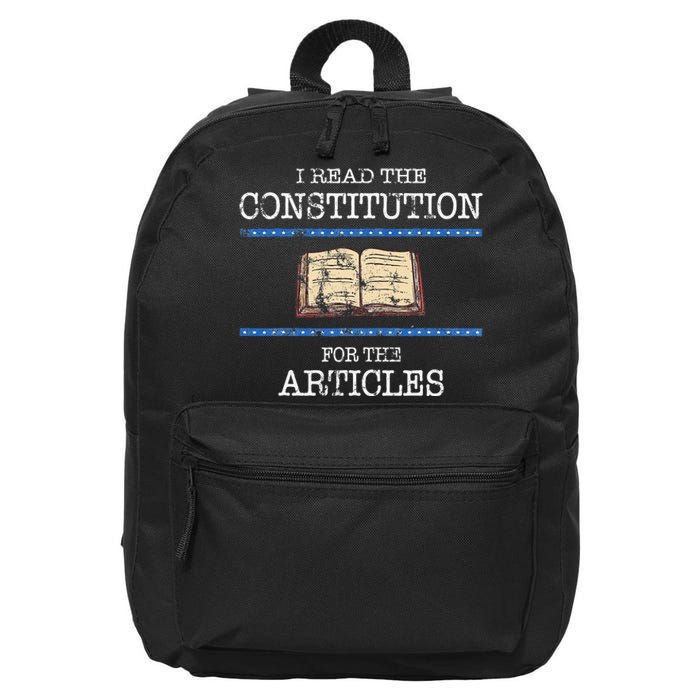 History Teachers Read The Constitution Distressed 16 in Basic Backpack