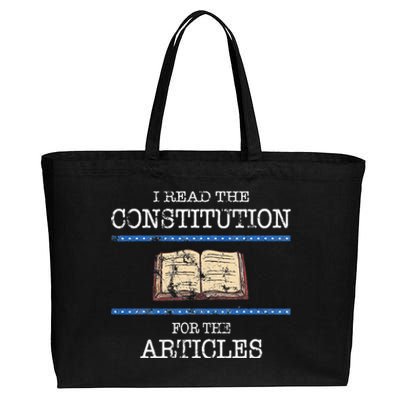 History Teachers Read The Constitution Distressed Cotton Canvas Jumbo Tote