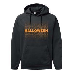 Halloween Text Repeated Performance Fleece Hoodie