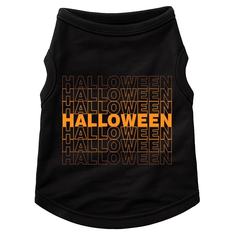 Halloween Text Repeated Doggie Tank