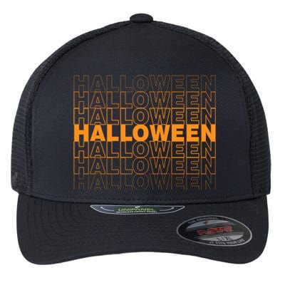 Halloween Text Repeated Flexfit Unipanel Trucker Cap