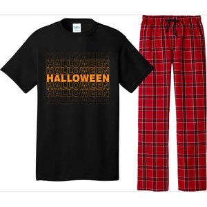 Halloween Text Repeated Pajama Set