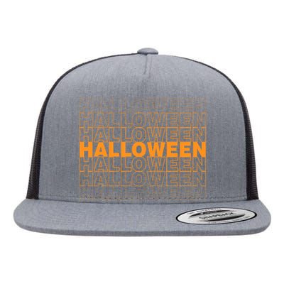 Halloween Text Repeated Flat Bill Trucker Hat