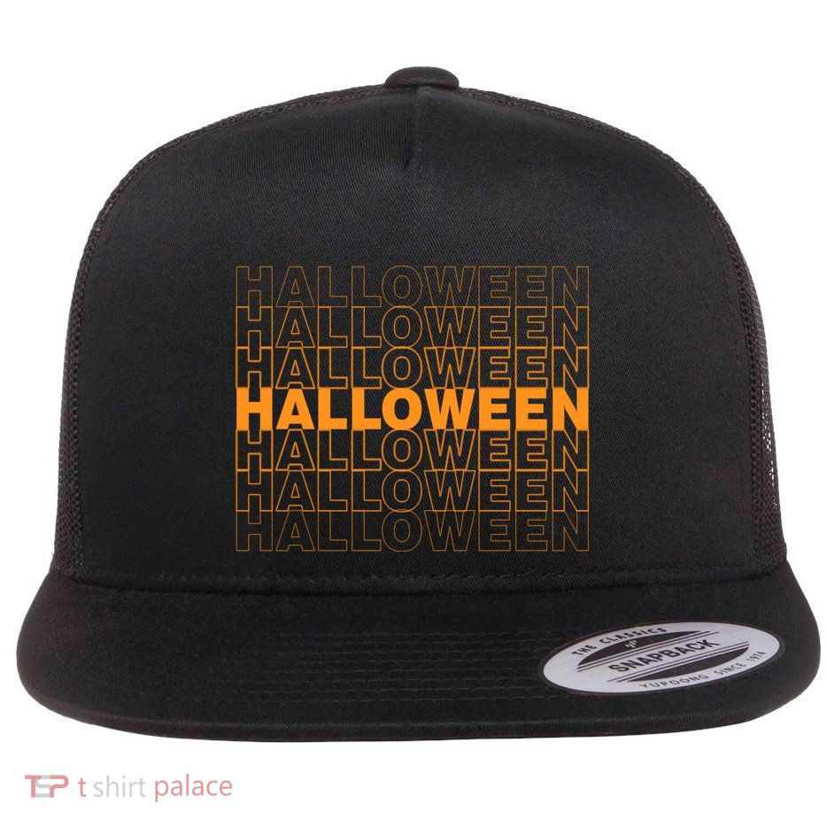 Halloween Text Repeated Flatbill Hat