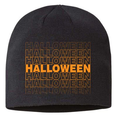 Halloween Text Repeated Sustainable Beanie