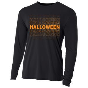 Halloween Text Repeated Cooling Performance Long Sleeve Crew