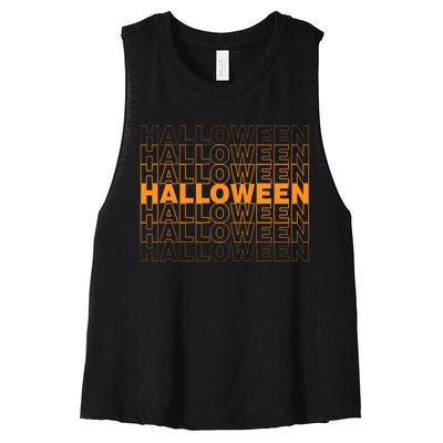 Halloween Text Repeated Women's Racerback Cropped Tank