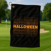 Halloween Text Repeated Golf Towel