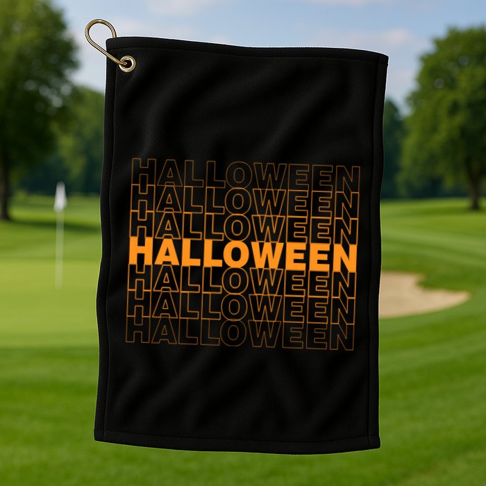 Halloween Text Repeated Golf Towel