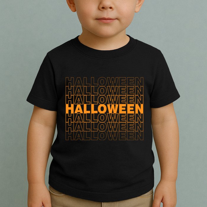 Halloween Text Repeated Toddler T-Shirt