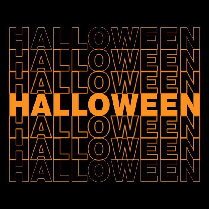 Halloween Text Repeated Cropped Pullover Crew