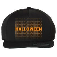 Halloween Text Repeated Wool Snapback Cap