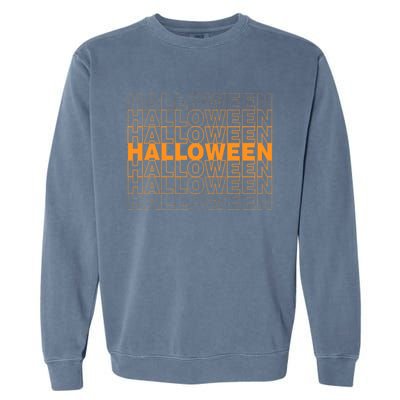 Halloween Text Repeated Garment-Dyed Sweatshirt