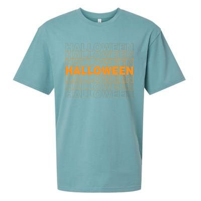 Halloween Text Repeated Sueded Cloud Jersey T-Shirt