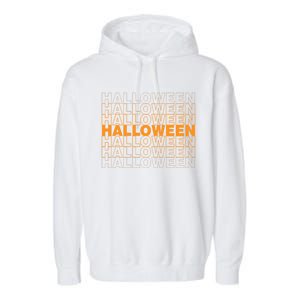 Halloween Text Repeated Garment-Dyed Fleece Hoodie