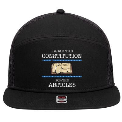 History Teachers Read The Constitution Distressed Funny 7 Panel Mesh Trucker Snapback Hat