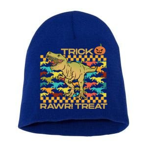 Halloween Trick Rawr! Treat Dinosaur Pumpkin Gift Short Acrylic Beanie