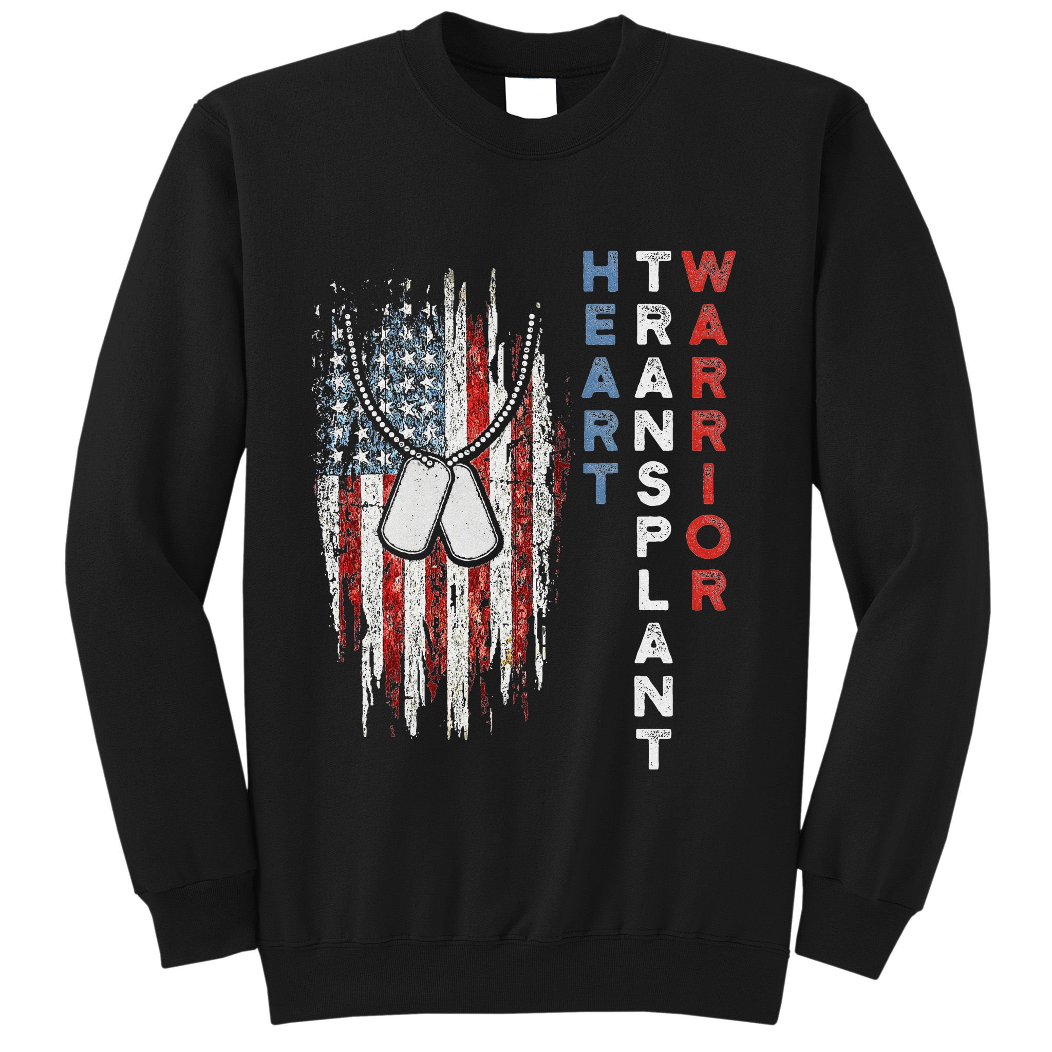 Heart Transplant Recipient Heart Flag Us Surgery Survivor Sweatshirt