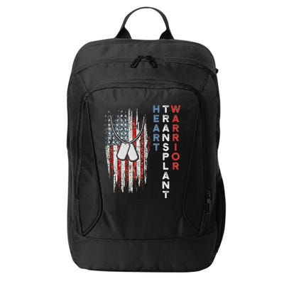 Heart Transplant Recipient Heart Flag Us Surgery Survivor City Backpack