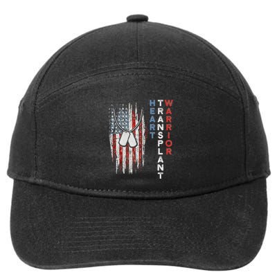 Heart Transplant Recipient Heart Flag Us Surgery Survivor 7-Panel Snapback Hat