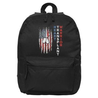 Heart Transplant Recipient Heart Flag Us Surgery Survivor 16 in Basic Backpack