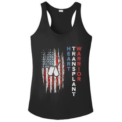 Heart Transplant Recipient Heart Flag Us Surgery Survivor Ladies PosiCharge Competitor Racerback Tank