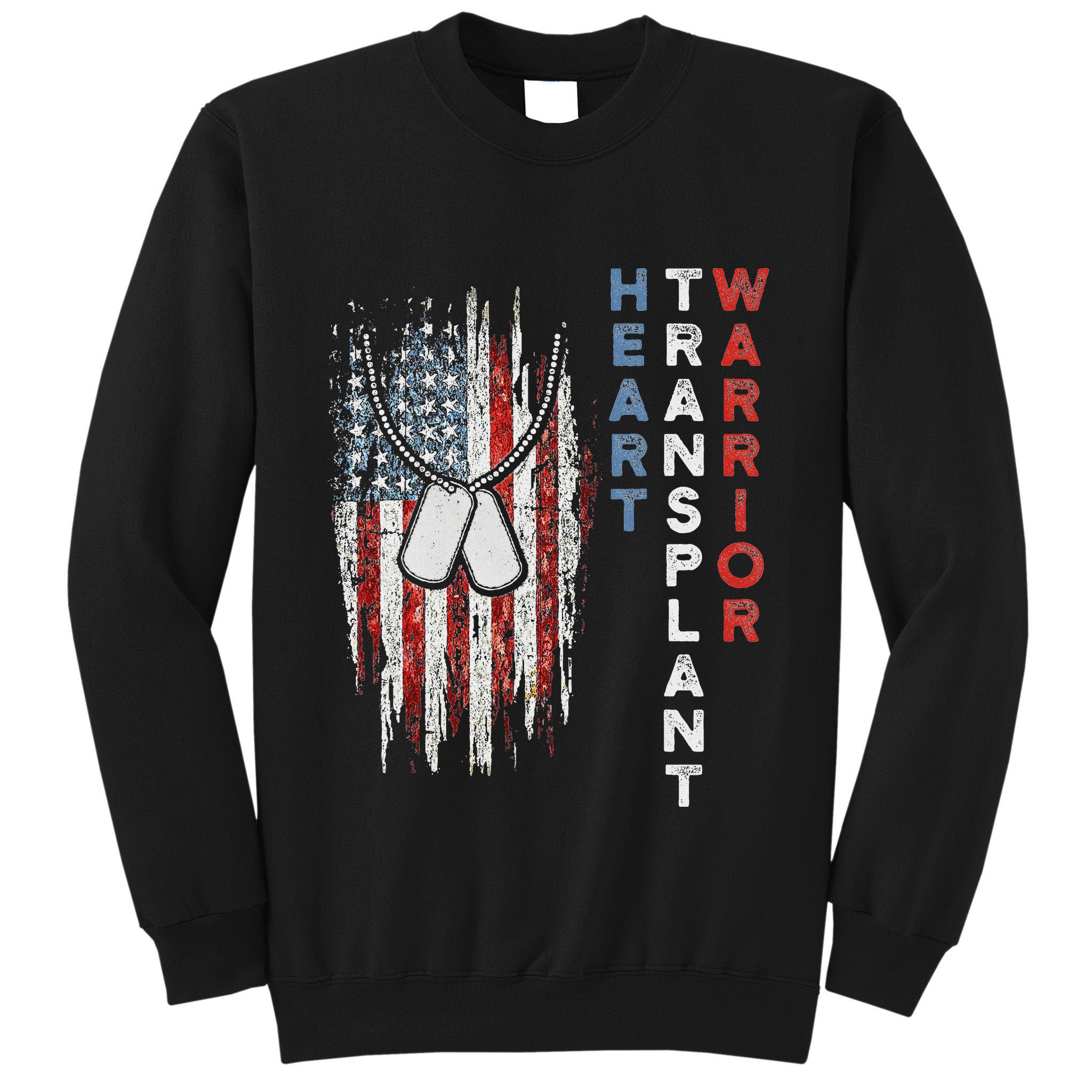 Heart Transplant Recipient Heart Flag Us Surgery Survivor Tall Sweatshirt