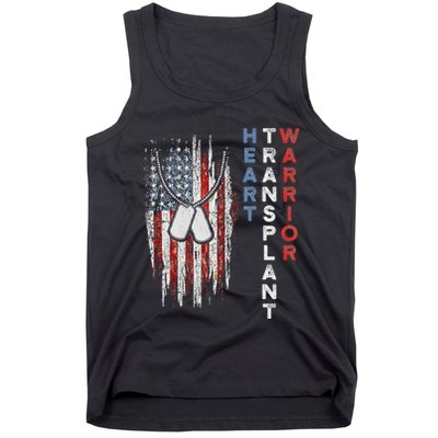Heart Transplant Recipient Heart Flag Us Surgery Survivor Tank Top