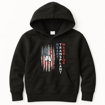 Heart Transplant Recipient Heart Flag Us Surgery Survivor Kids Hoodie