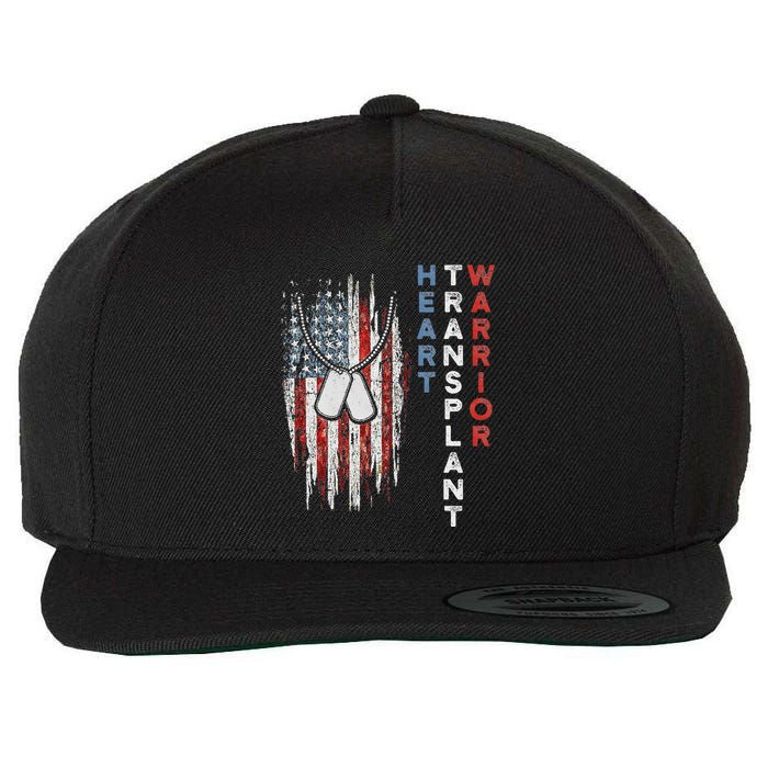 Heart Transplant Recipient Heart Flag Us Surgery Survivor Wool Snapback Cap