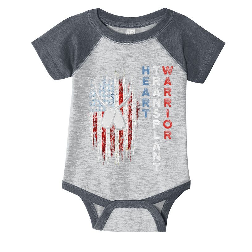 Heart Transplant Recipient Heart Flag Us Surgery Survivor Infant Baby Jersey Bodysuit