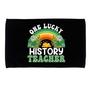 History Teacher Rainbow Saint Patricks Day One Lucky Teacher Great Gift Microfiber Hand Towel