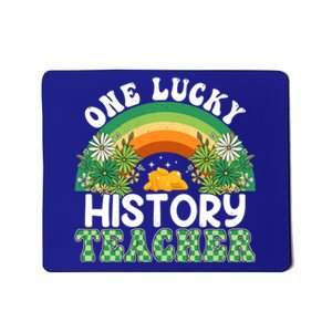 History Teacher Rainbow Saint Patricks Day One Lucky Teacher Great Gift Mousepad