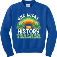 History Teacher Rainbow Saint Patricks Day One Lucky Teacher Great Gift Kids Sweatshirt