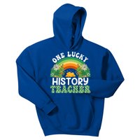 History Teacher Rainbow Saint Patricks Day One Lucky Teacher Great Gift Kids Hoodie