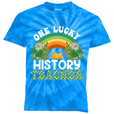 History Teacher Rainbow Saint Patricks Day One Lucky Teacher Great Gift Kids Tie-Dye T-Shirt