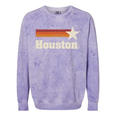 Houston Texas Retro Houston Souvenir Tx Apparel Colorblast Crewneck Sweatshirt