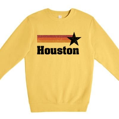 Houston Texas Retro Houston Souvenir Tx Apparel Premium Crewneck Sweatshirt