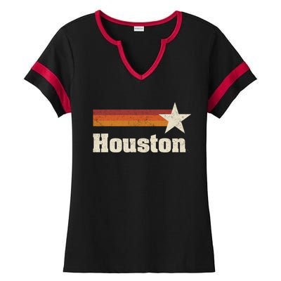 Houston Texas Retro Houston Souvenir Tx Apparel Ladies Halftime Notch Neck Tee