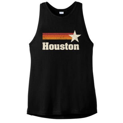 Houston Texas Retro Houston Souvenir Tx Apparel Ladies PosiCharge Tri-Blend Wicking Tank