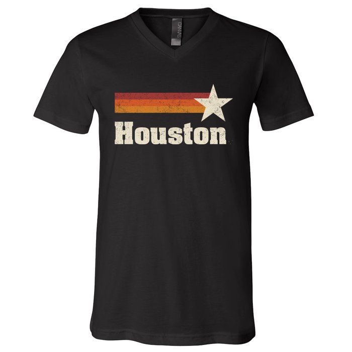 Houston Texas Retro Houston Souvenir Tx Apparel V-Neck T-Shirt