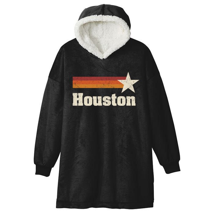 Houston Texas Retro Houston Souvenir Tx Apparel Hooded Wearable Blanket