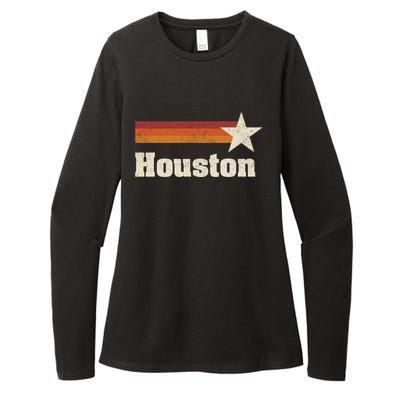 Houston Texas Retro Houston Souvenir Tx Apparel Womens CVC Long Sleeve Shirt