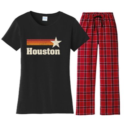 Houston Texas Retro Houston Souvenir Tx Apparel Women's Flannel Pajama Set