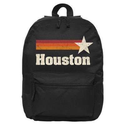 Houston Texas Retro Houston Souvenir Tx Apparel 16 in Basic Backpack