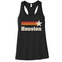 Houston Texas Retro Houston Souvenir Tx Apparel Women's Racerback Tank